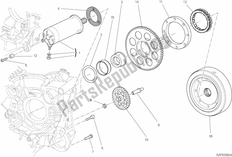 Todas as partes de Partida Elétrica E Ignição do Ducati Diavel Carbon FL 1200 2015